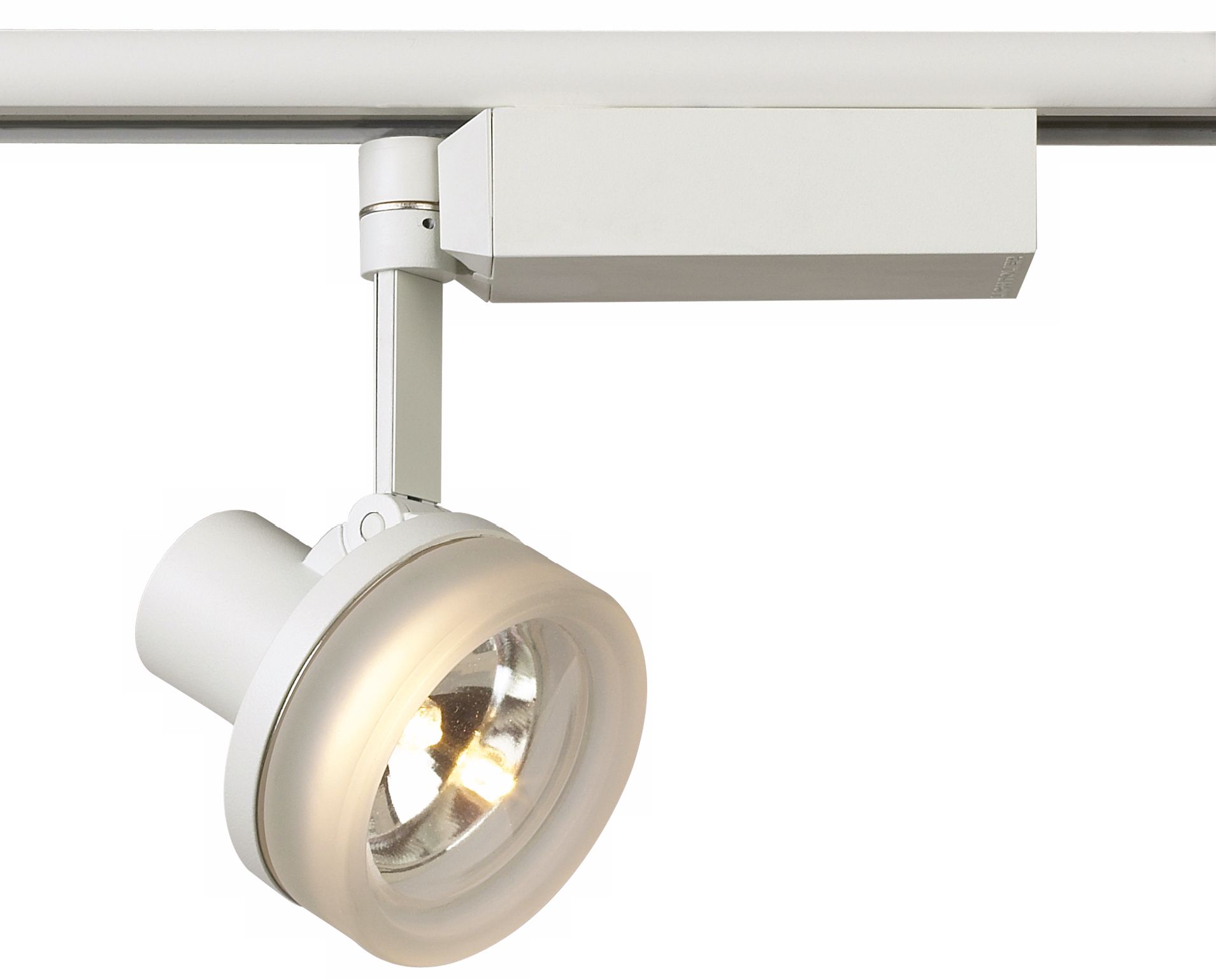 Lightolier White With Glass Ring MR 16 Track Head