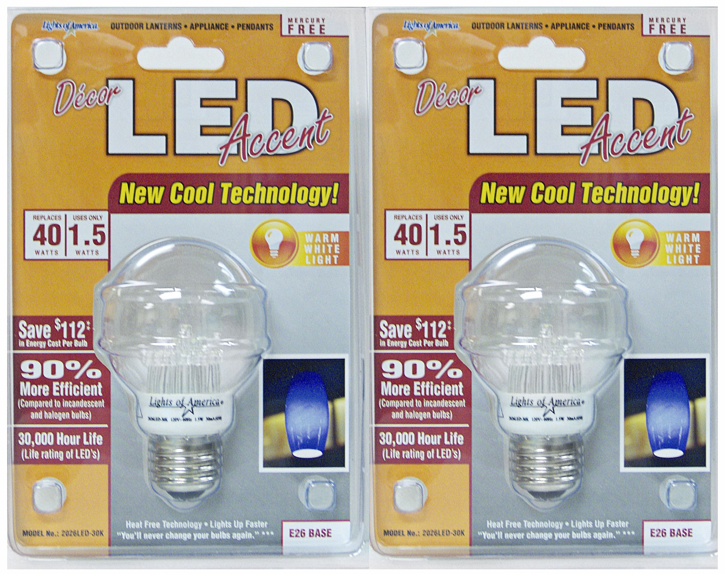 2-Pack 1.5 Watt Appliance Soft White LED Light Bulbs