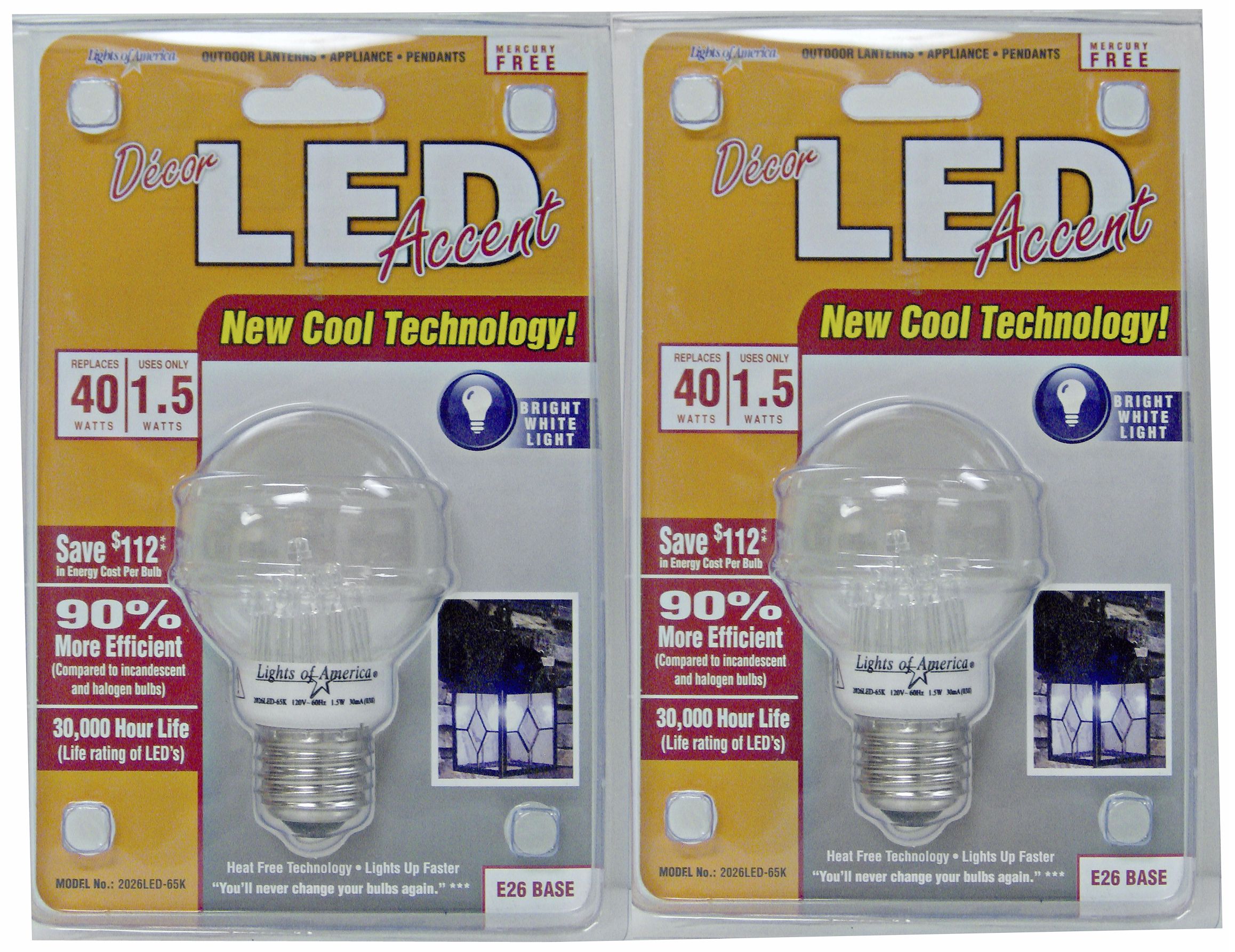 2-Pack 1.5 Watt Appliance Bright White LED Light Bulbs