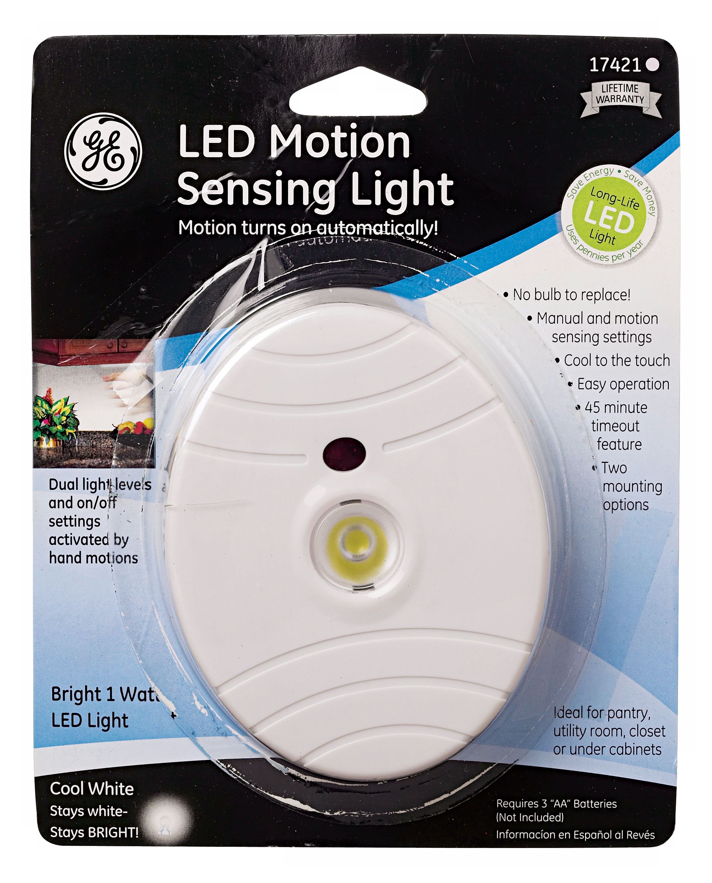 LED Motion Sensing White Finish Wall Mountable Light