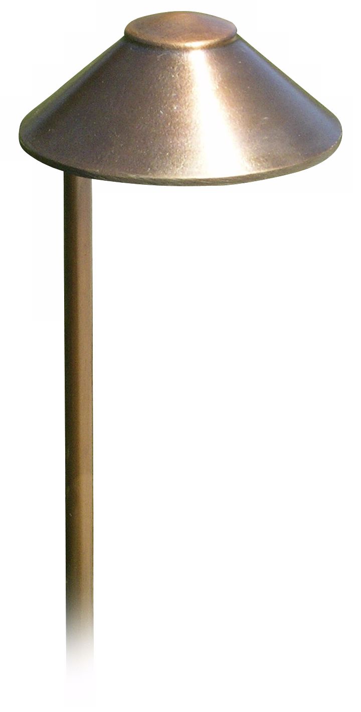 Weathered Brass Hat 19" High Low Voltage Landscape Light