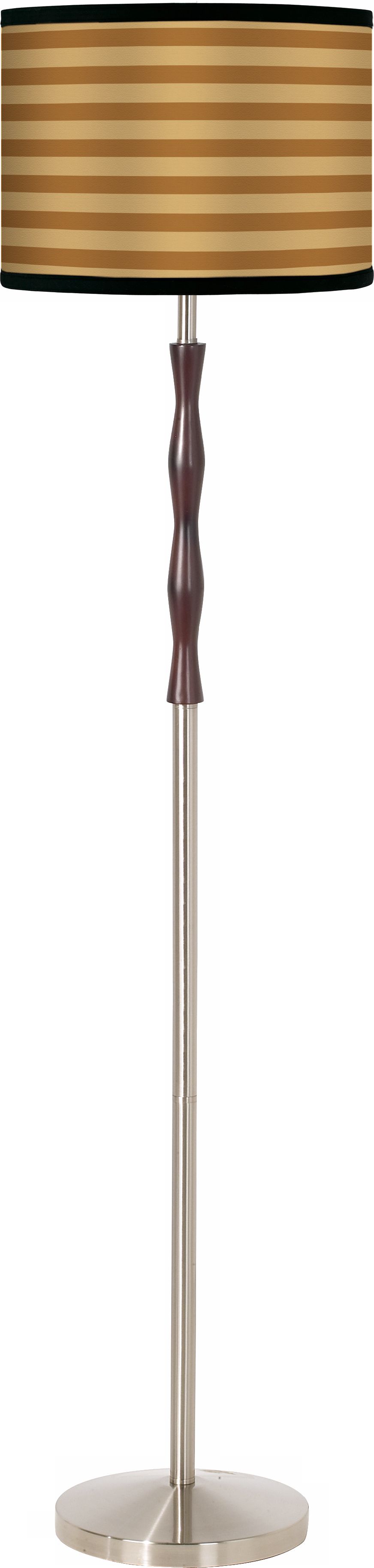 Butterscotch Parallels Giclee Walnut Twist Floor Lamp