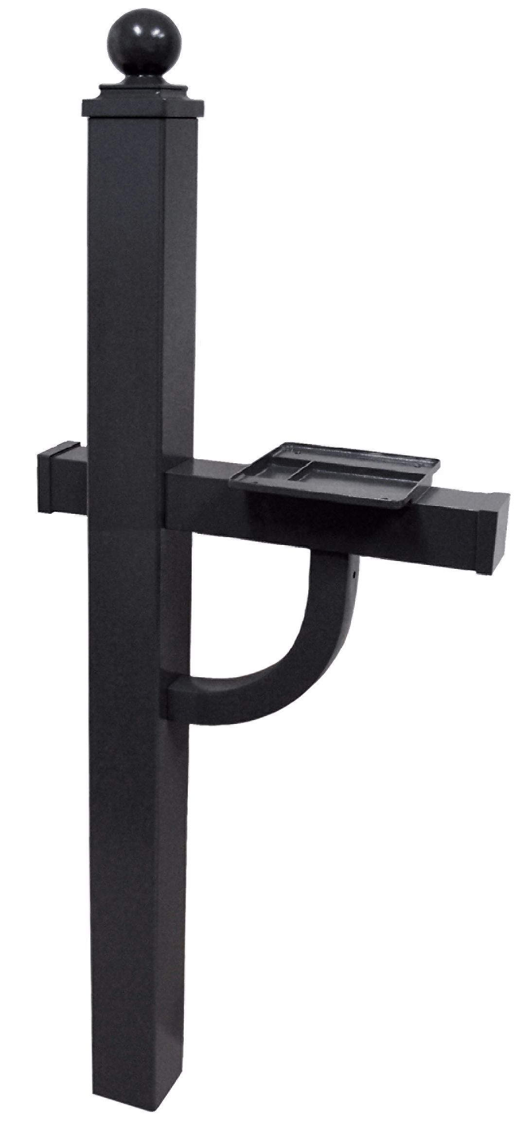 Black Deluxe In-Ground Mailbox Post