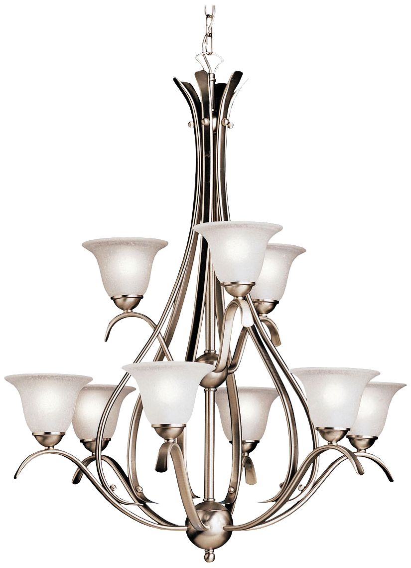 Dover Collection Brushed Nickel  Nine Light Chandelier