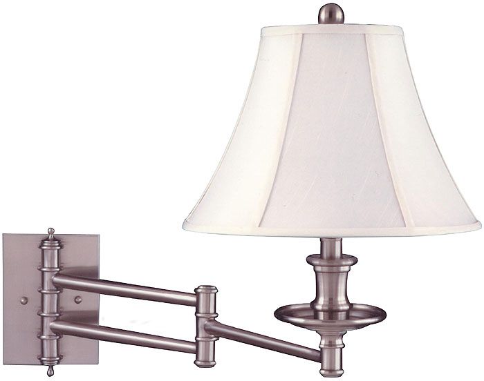 Bell Shade Brushed Steel Swing Arm Wall Lamp