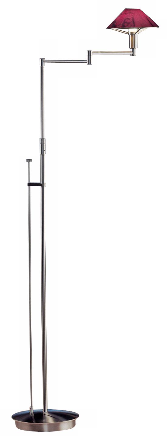Holtkoetter Magna Red and Nickel Swing Arm Floor Lamp