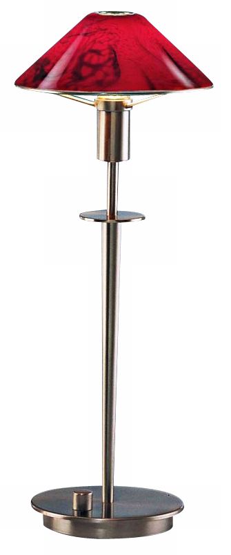 Holtkoetter Satin Nickel and Magma Red Glass Lamp