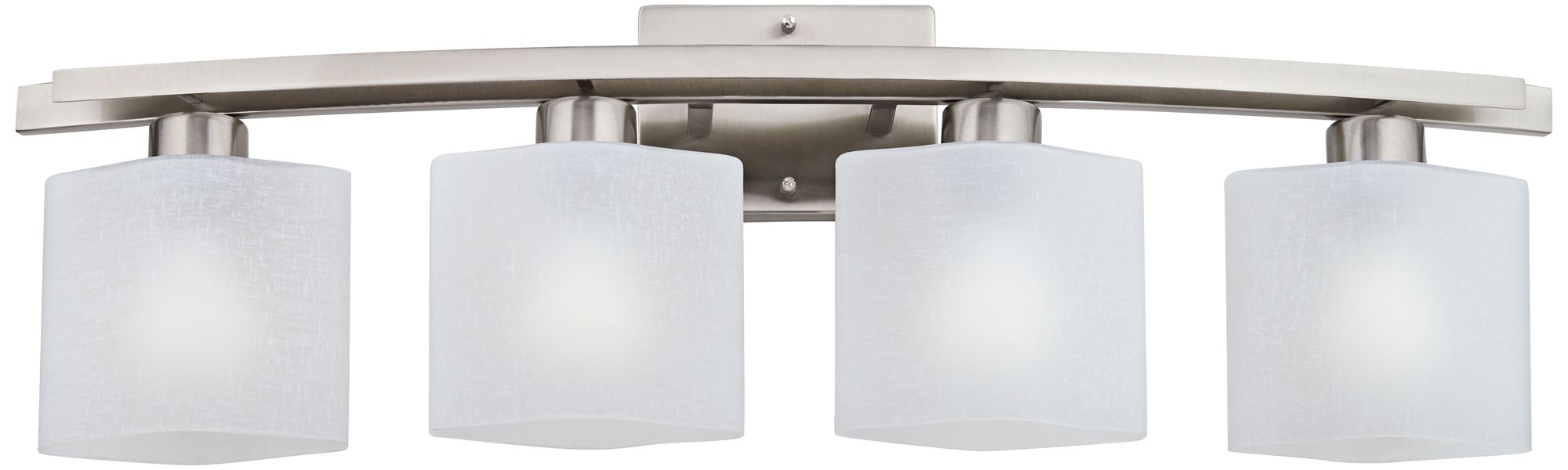 Possini White Linen Glass 32" Wide Bathroom Light Fixture