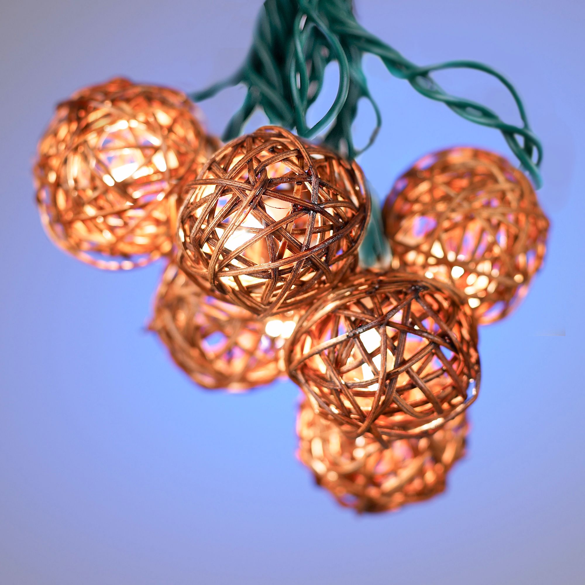 Rattan Ball Set of 10 String Lights