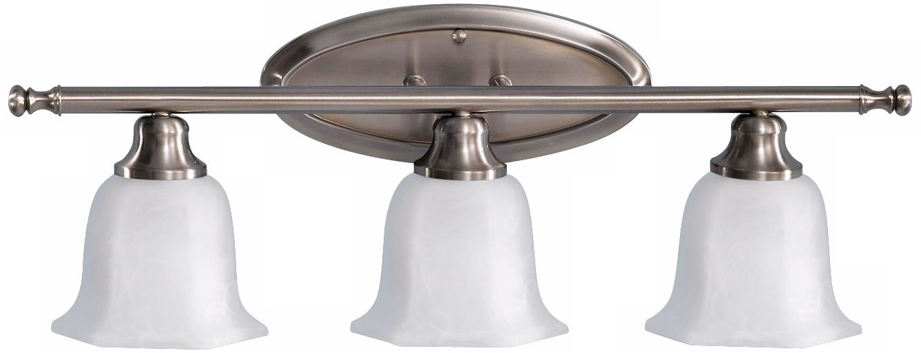 Garrett Three Light Brushed Steel Bath Light Fixture