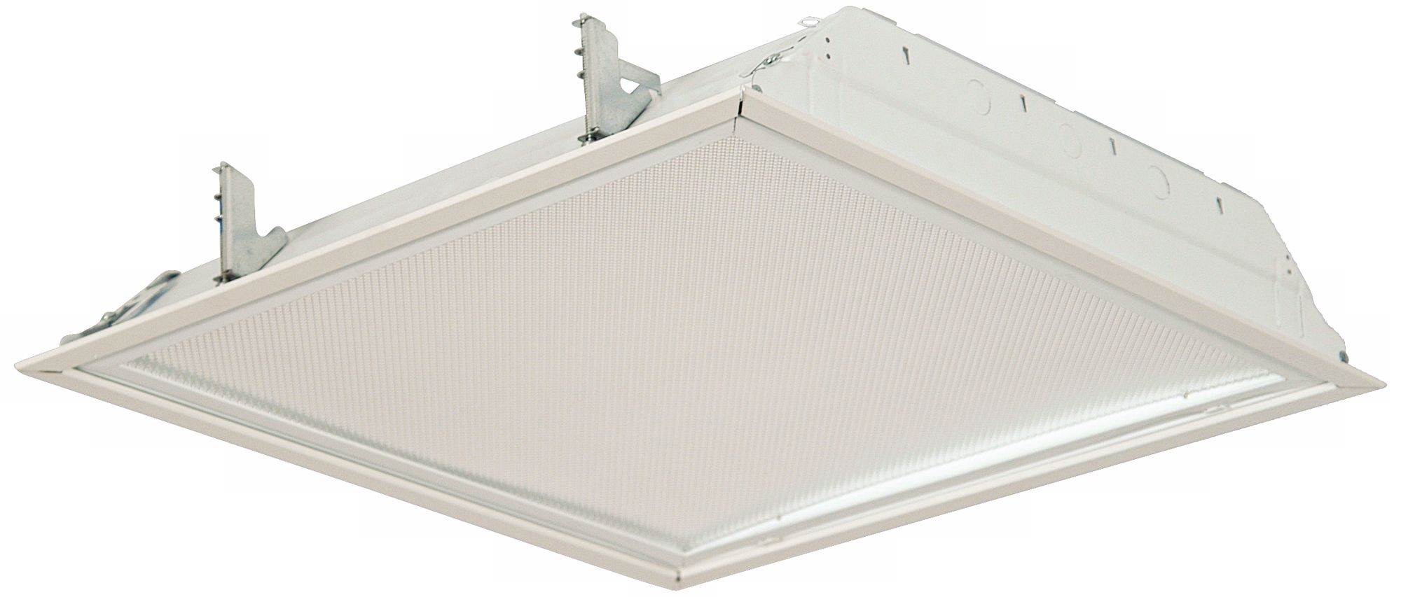 White Finish Flanged Troffer Ceiling Light