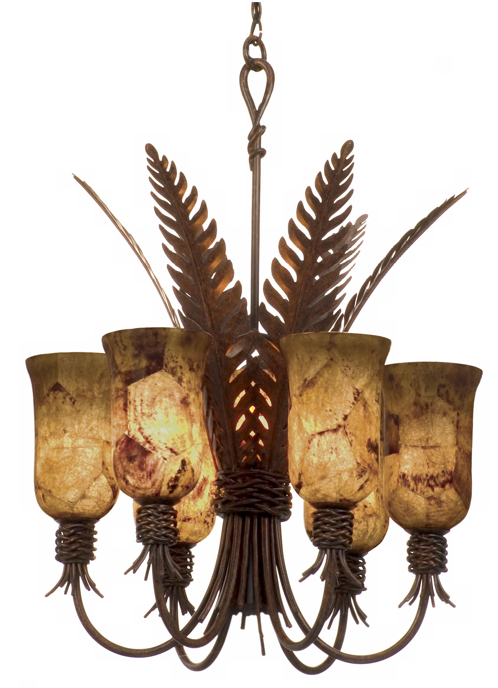 Bari Collection Tortoise Shell Finish 8-Light Chandelier