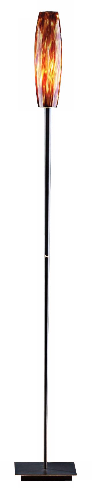 Holtkoetter Old Bronze and Art Glass Halogen Torchiere