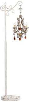 Leila Amber and Clear Glass Floor Stand Chandelier 64835 76489