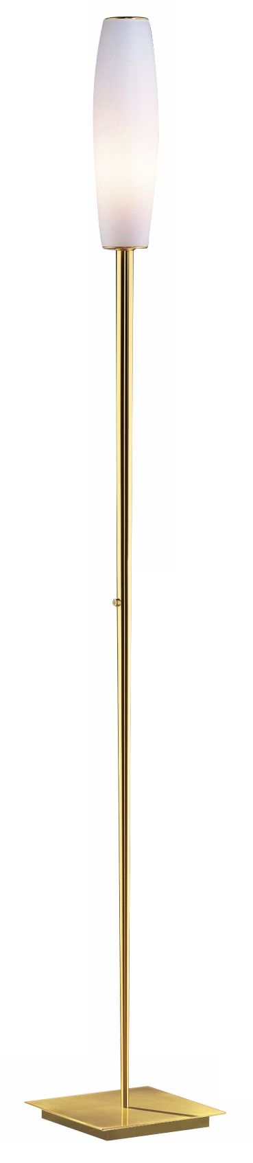 Holtkoetter Brushed Brass and Art Glass Halogen Torchiere