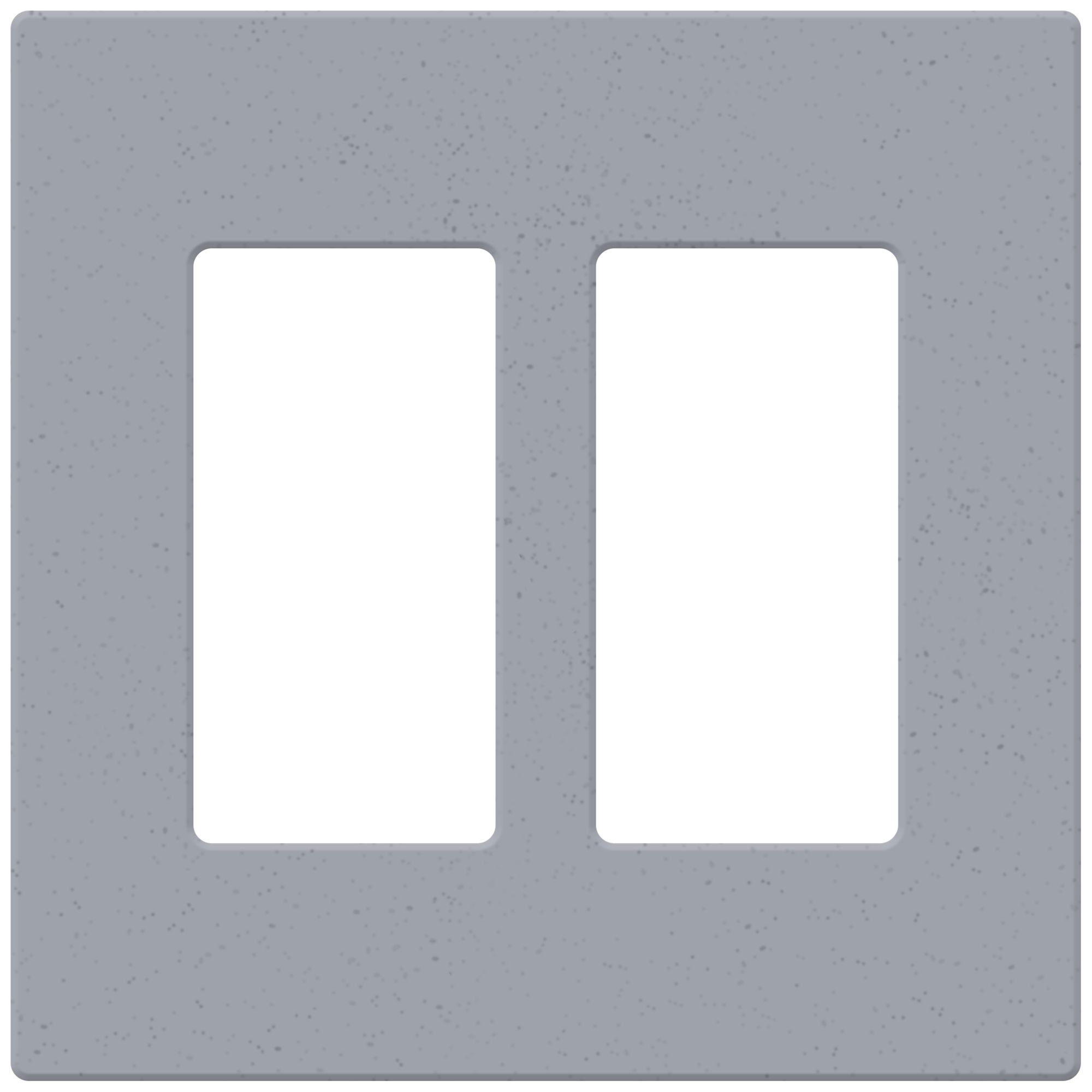 Lutron Bluestone Satin Two Gang Screwless Faceplate