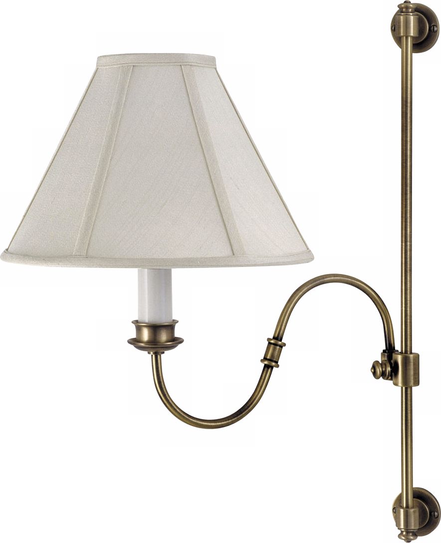 Bronze Scroll And Shade Plug-In Swing Arm Wall Lamp
