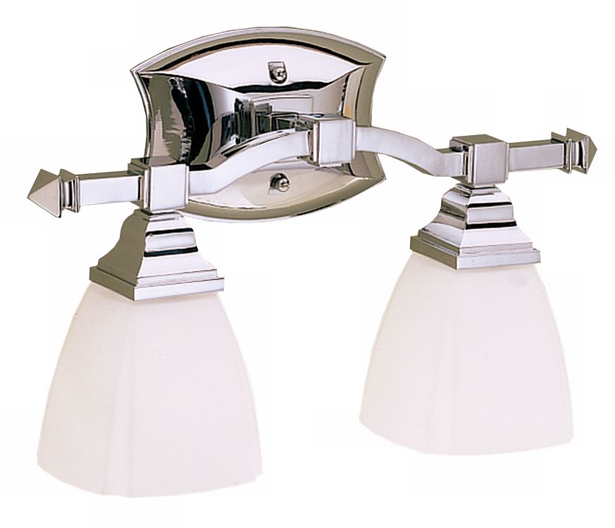 Chrome Satin Etched Opal 16 1/2" Wide Bathroom Light Fixture