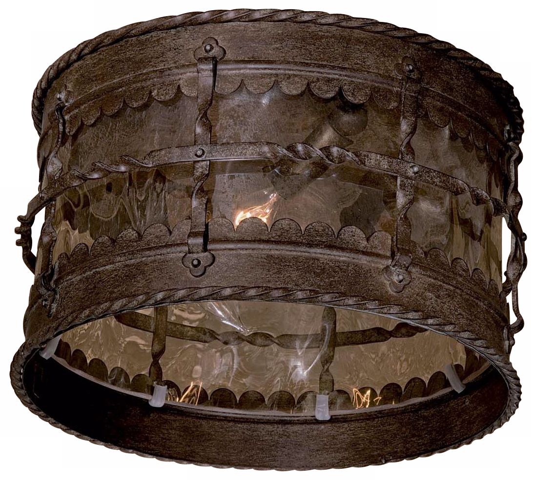 Mallorca Vintage Rust 12 3/4" Wide Outdoor Ceiling Light