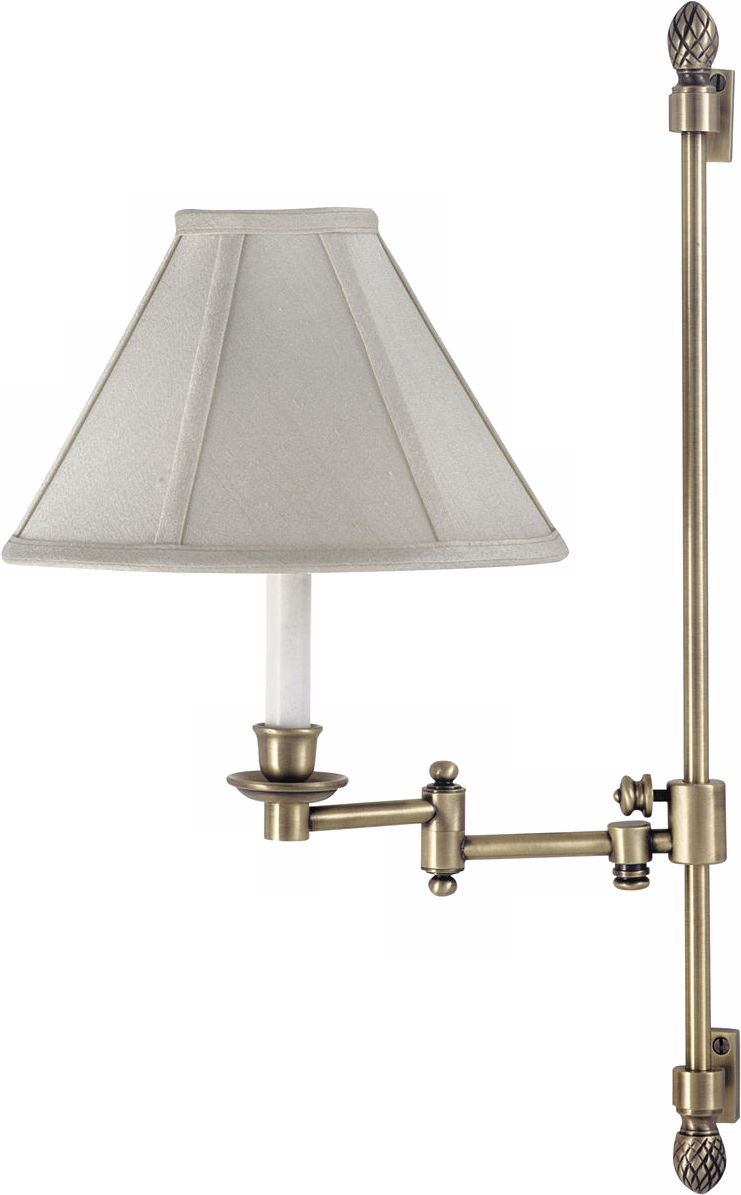 Antique Brass Acorn Plug-In Swing Arm Wall Lamp