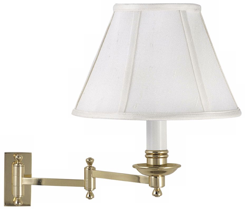 Polished Brass Plug-In Swing Arm Wall Lamp