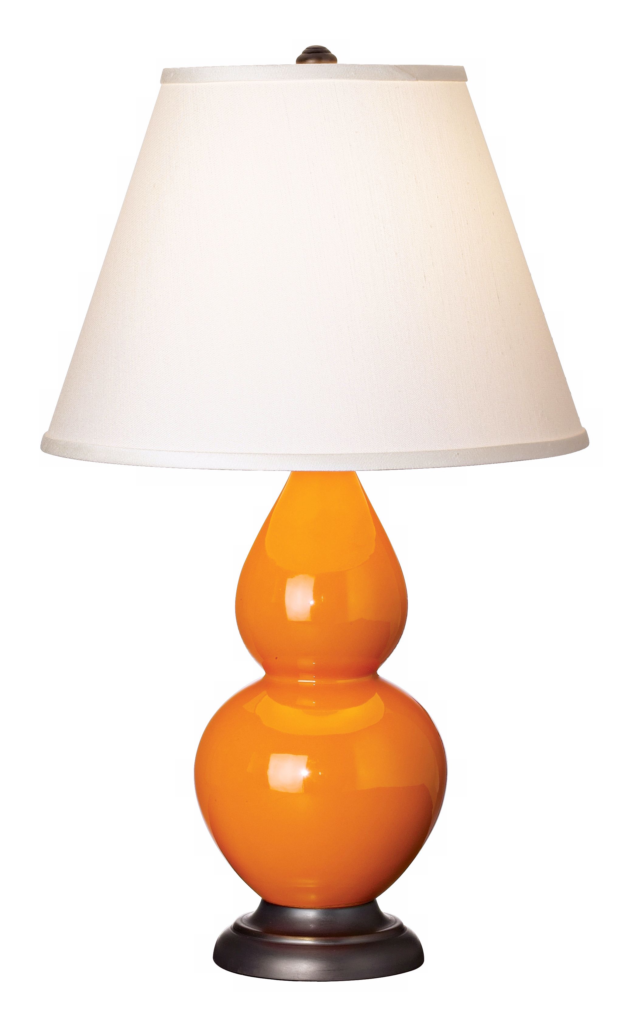 Robert Abbey 22 3/4" Pumpkin Orange Ceramic and Bronze Lamp