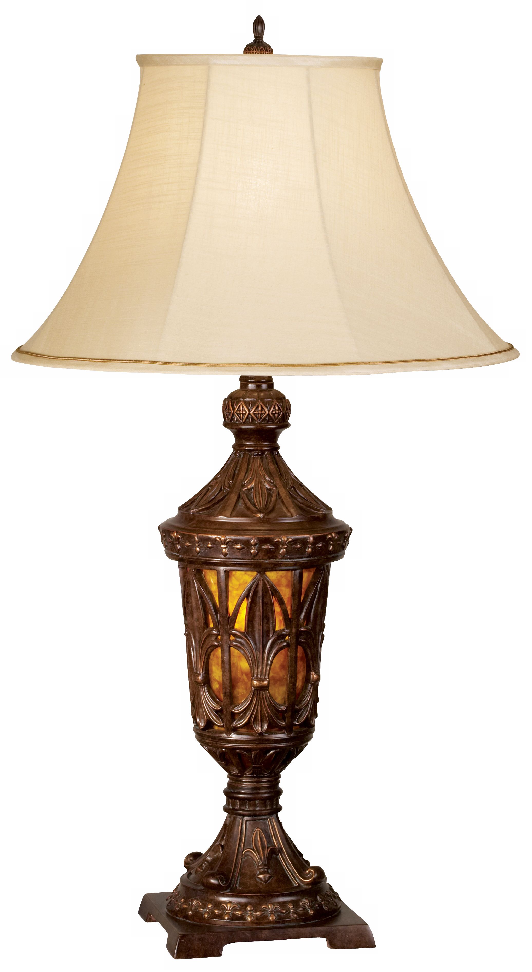 Fleur-de-Lis Mica Night Light Table Lamp