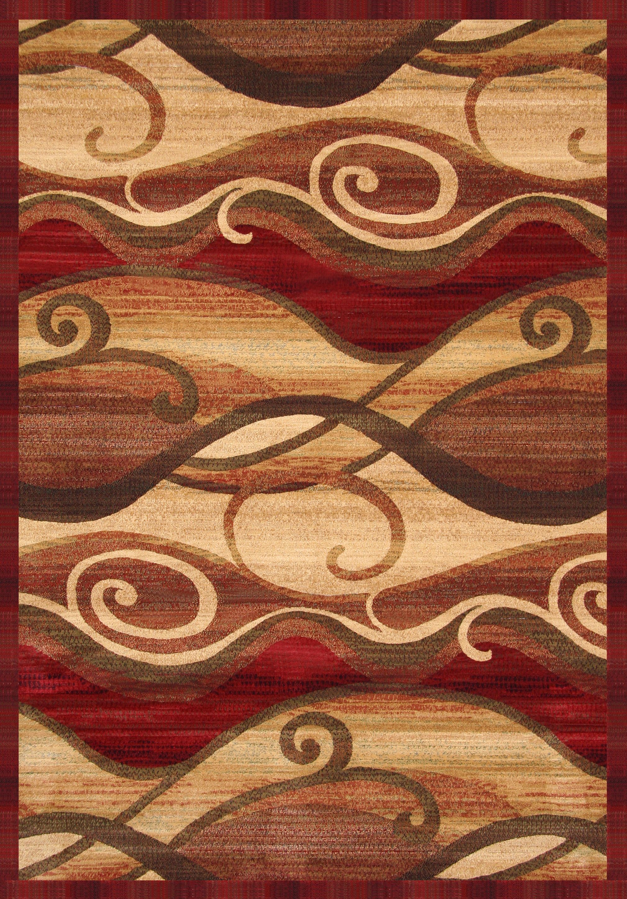Waves Cinnabar Area Rug