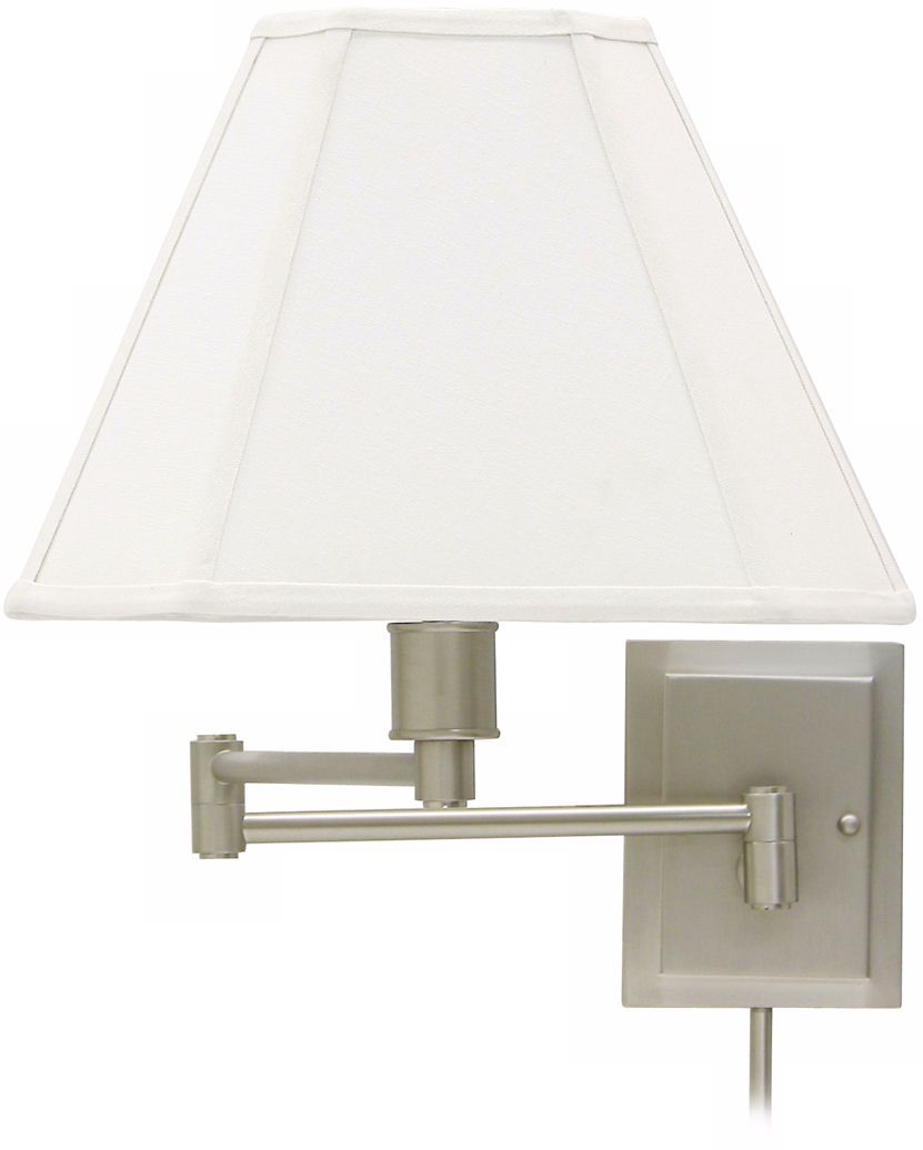 Pewter Finish With Shade Plug-In Swing Arm Wall Lamp