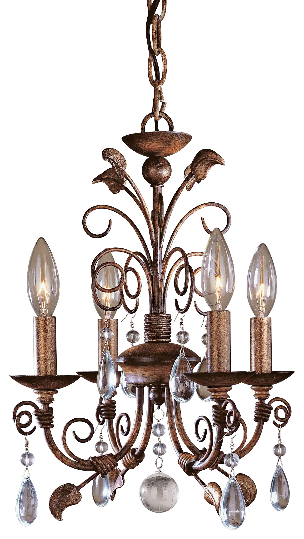 Belcaro Walnut 12 1/2" Wide 4-Light Mini Chandelier