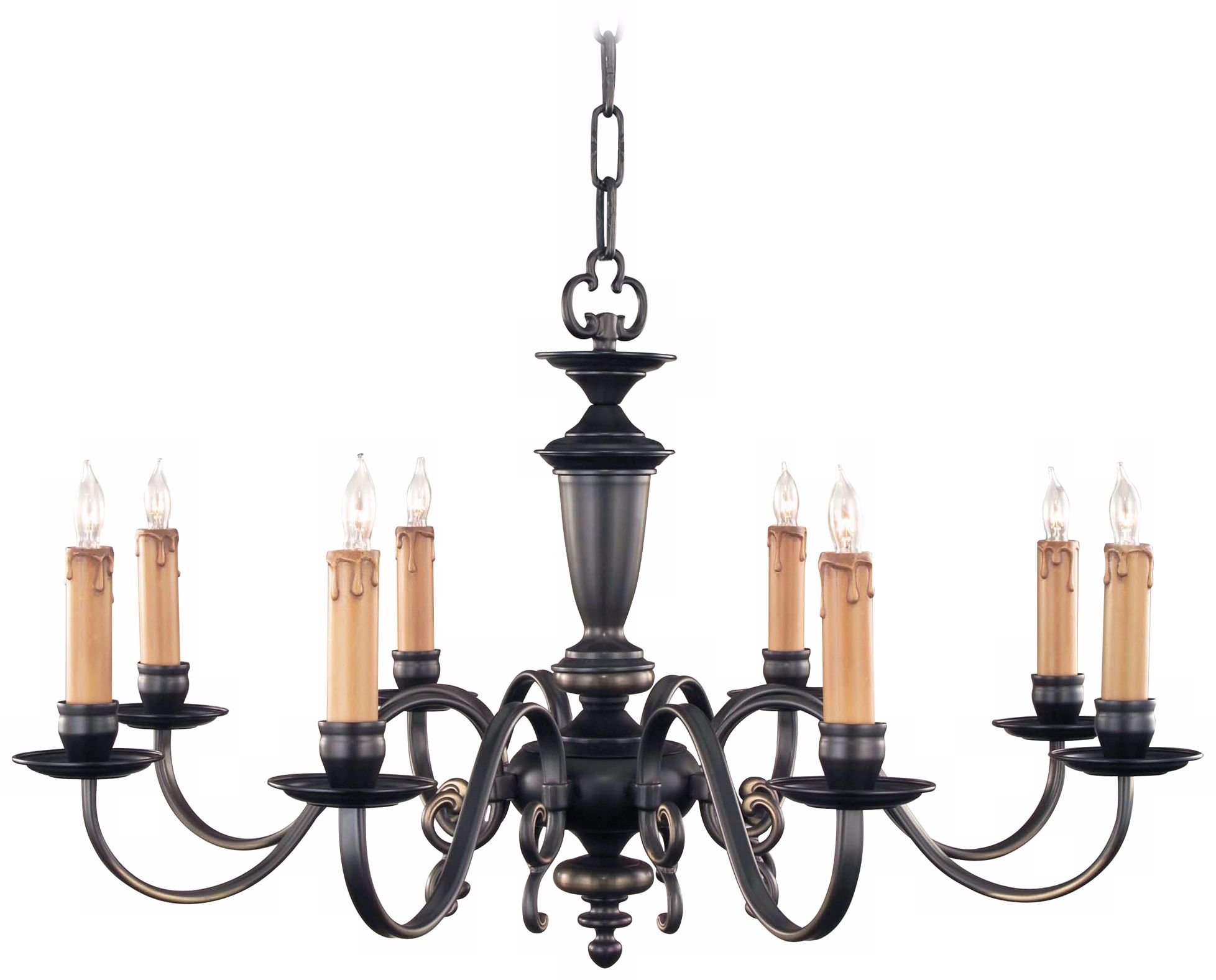 Holtkoetter Flemish Collection Bronze Flat Arm Chandelier