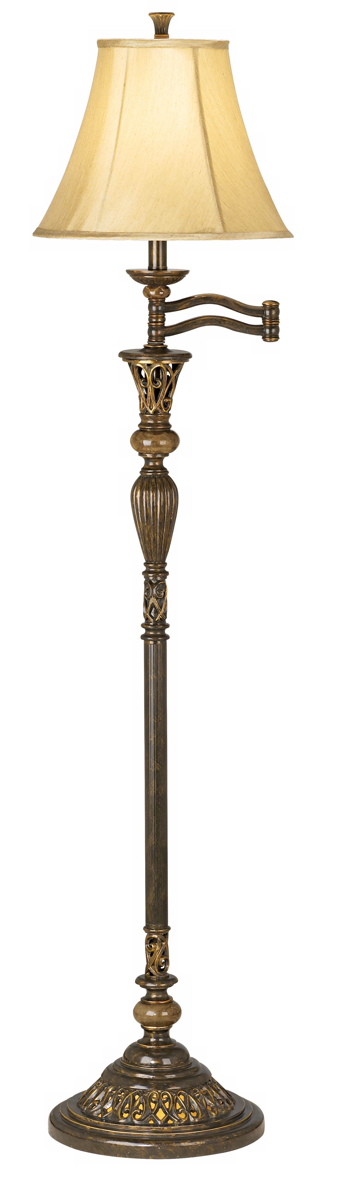 Kathy Ireland Regal Medallion Swing Arm Floor Lamp