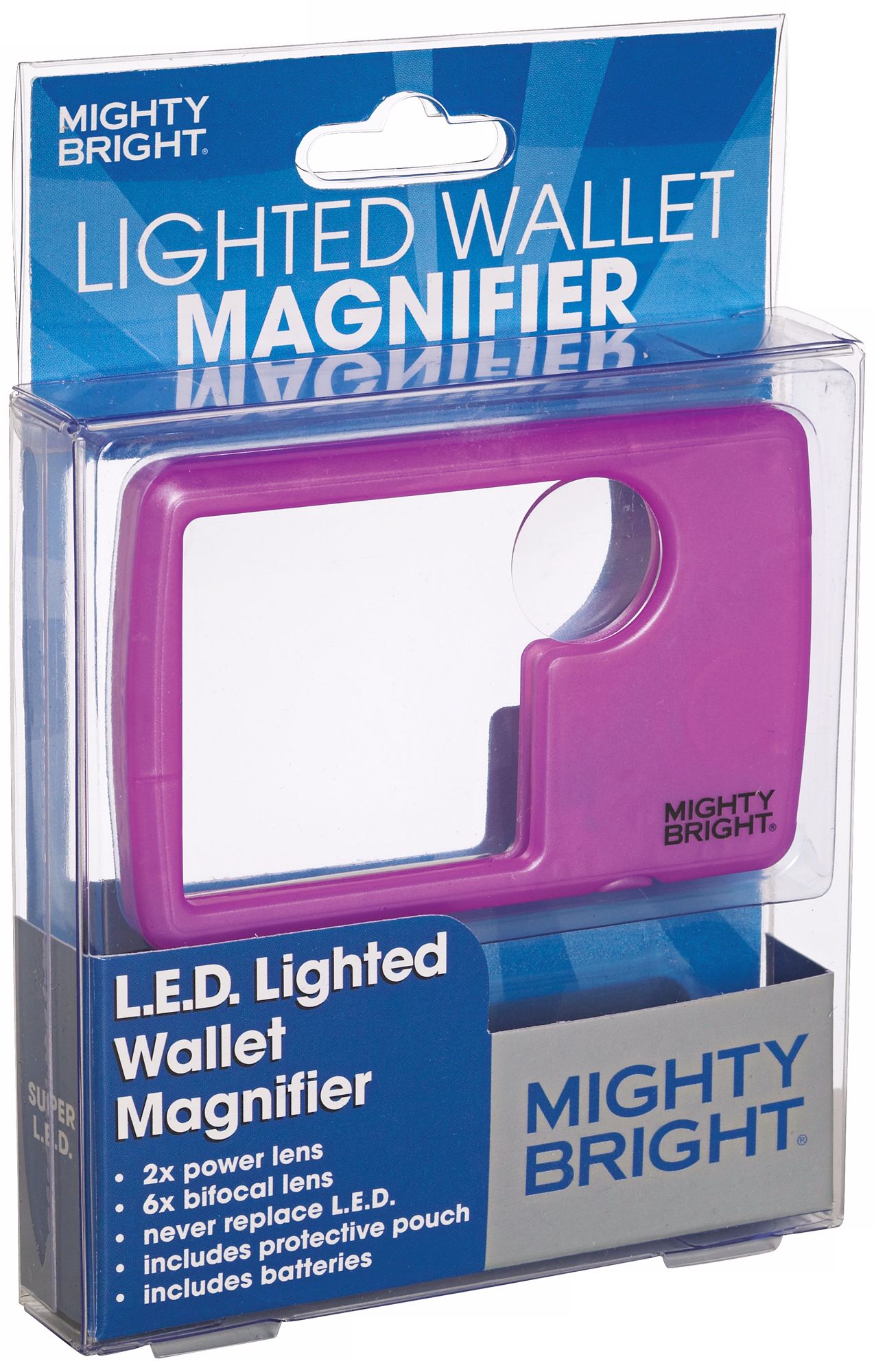 Mighty Bright LED Purple Wallet Magnifier