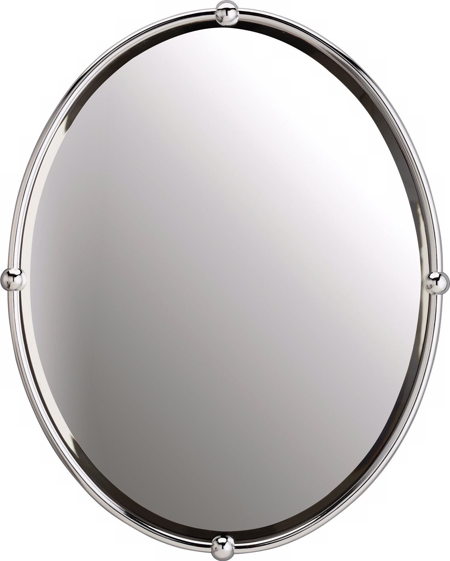 Chrome Finish Bead Detail Oval 30" High Mirror