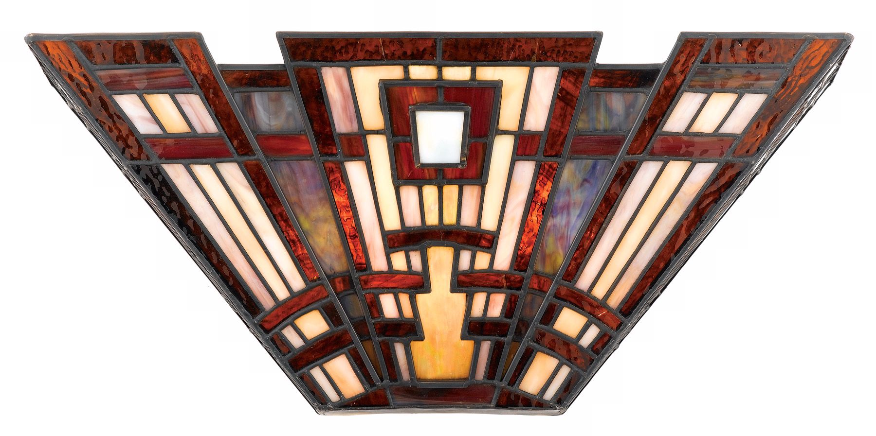 Craftsman Tiffany Style Valiant Bronze Pocket Wall Sconce