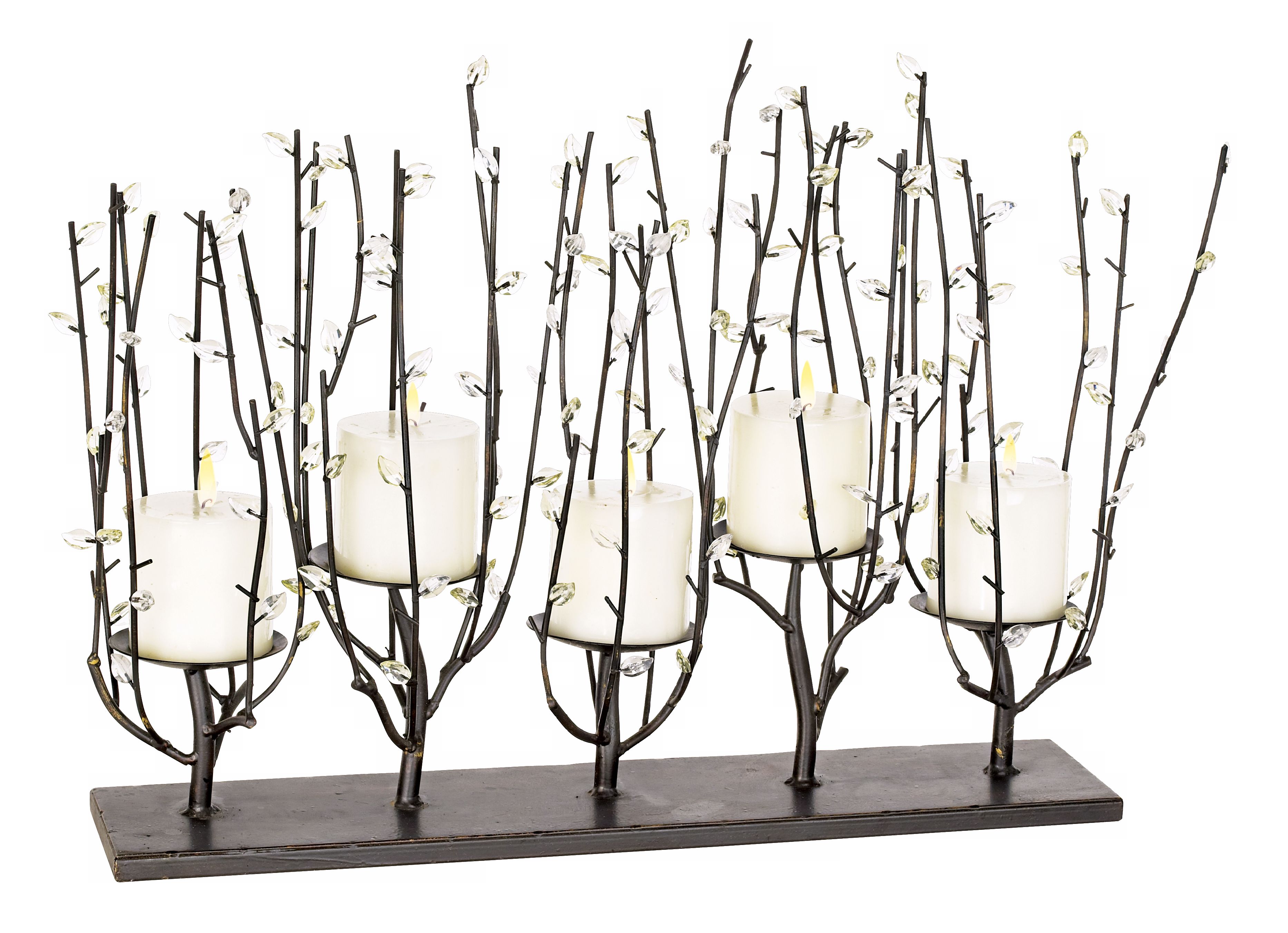 Long Twig and Leaf Candle Holder