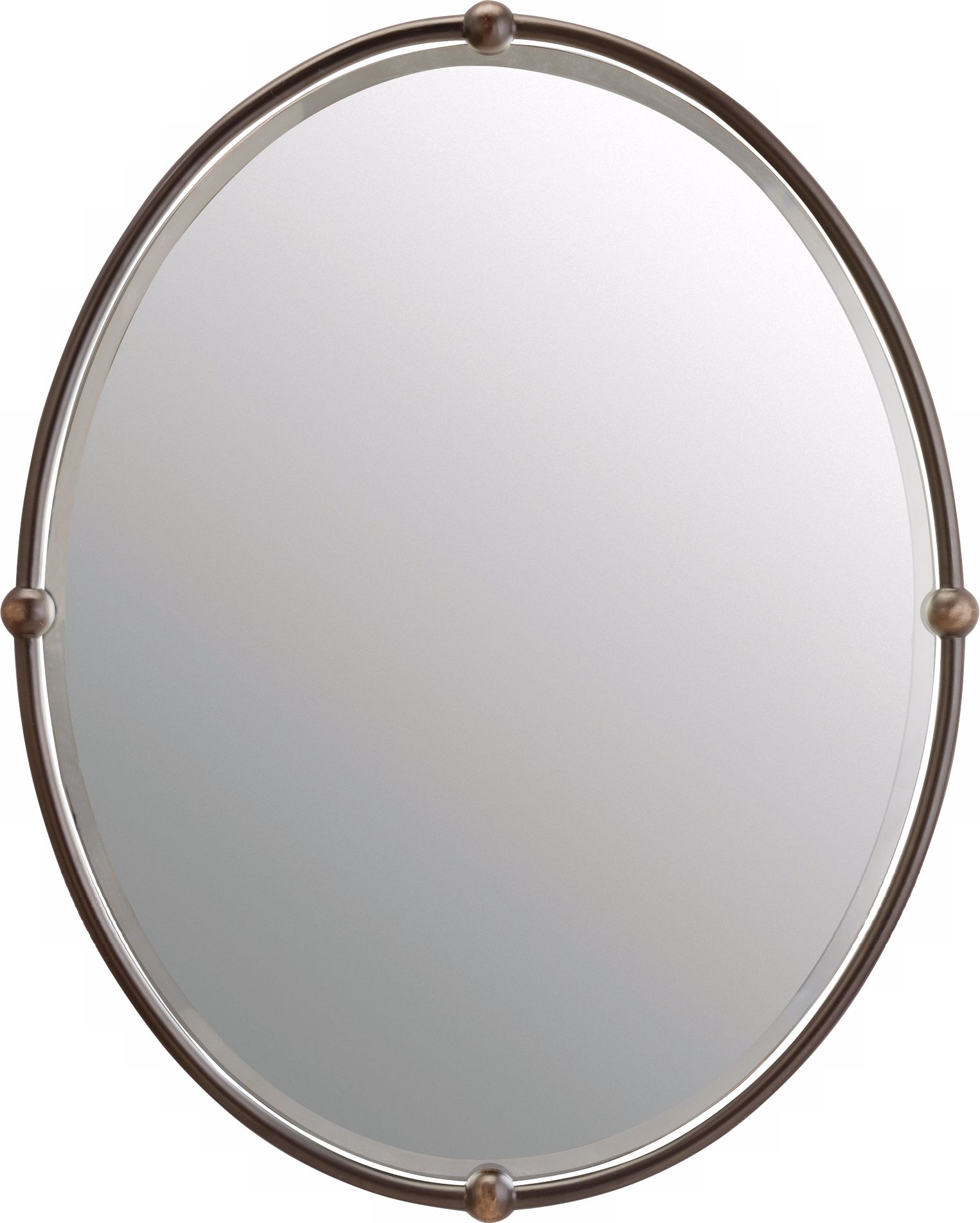 Olde Bronze Finish Bead Detail Oval 30" High Mirror