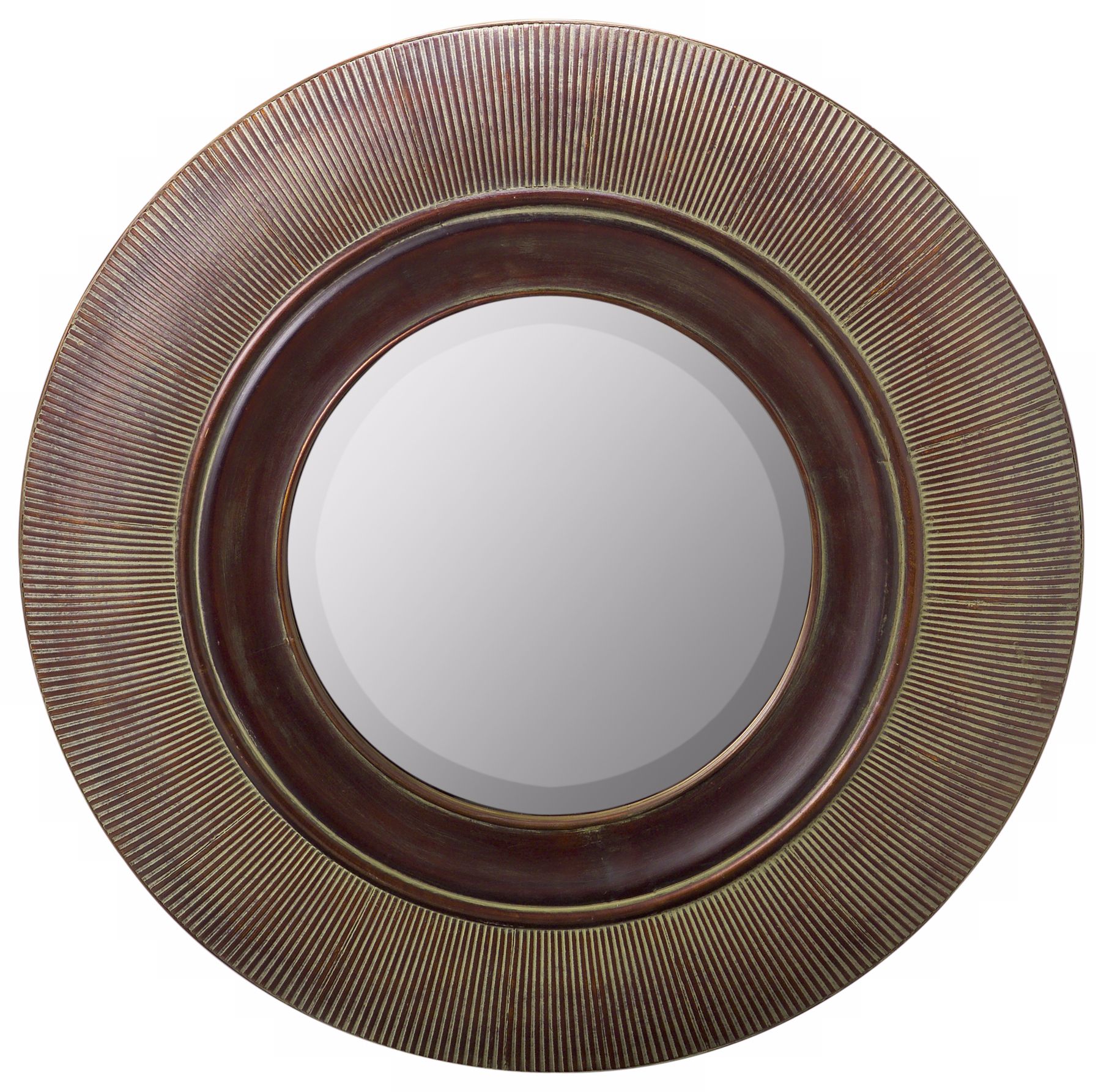 Ribbed Bronze Finish 38" Wide Wall Mirror