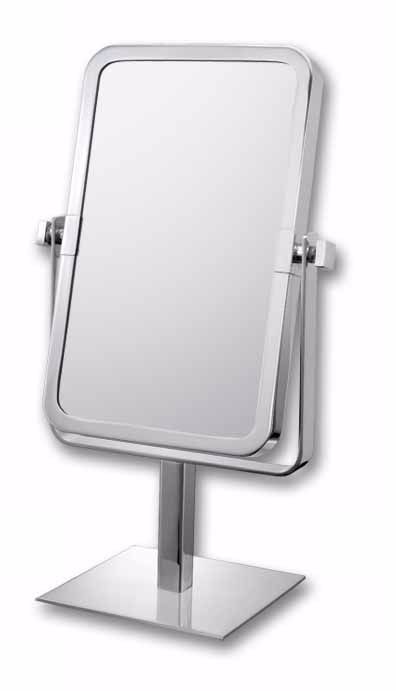 Aptations Chrome 9 3/4" High Rectangular Vanity Stand Mirror
