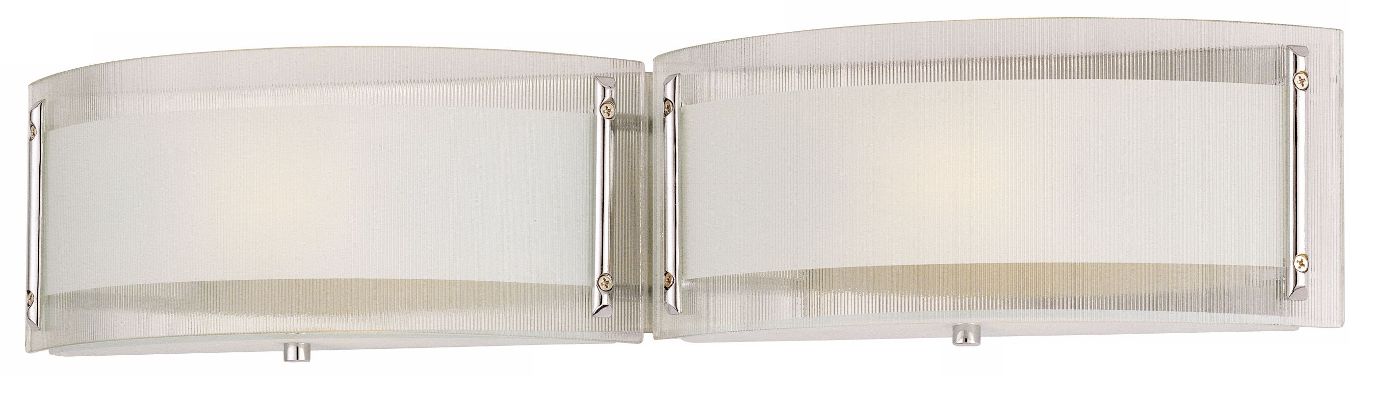 Curved Glass 24 Wide Two Light Bathroom Fixture 67060
