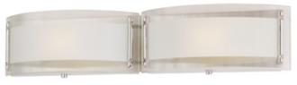 Curved Glass 24 Wide Two Light Bathroom Fixture 67060