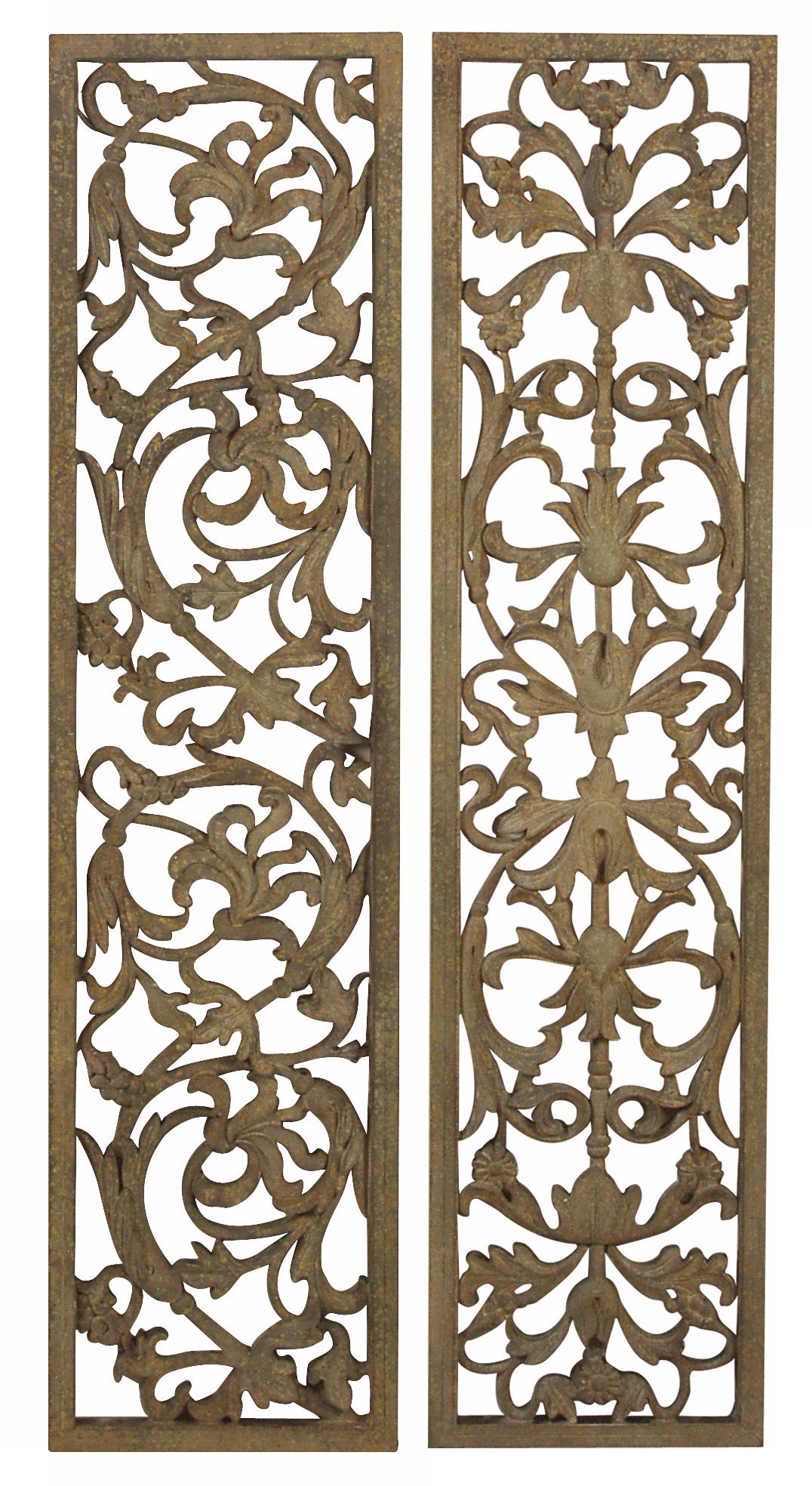 Uttermost Set of 2 Twisting Flowers 55" High Metal Wall Art