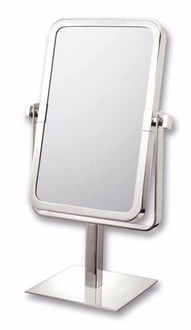 Brushed Nickel 9 3/4" High Rectangular Vanity Stand Mirror