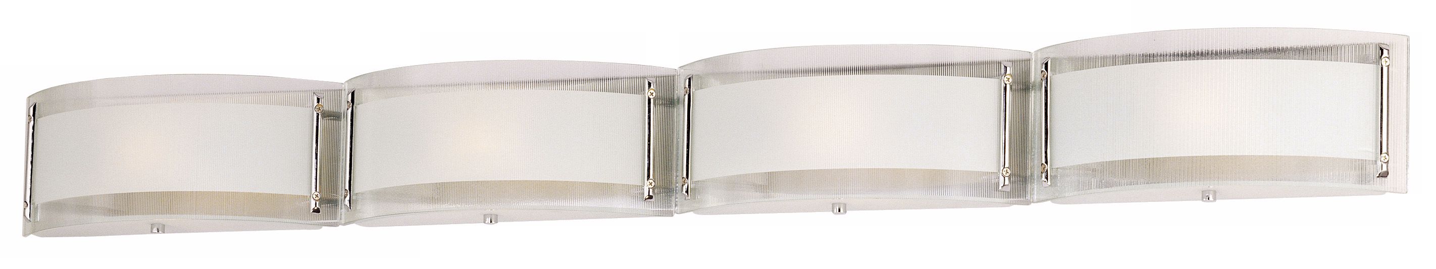 Curved Glass 48" Wide Four Light Bathroom Fixture