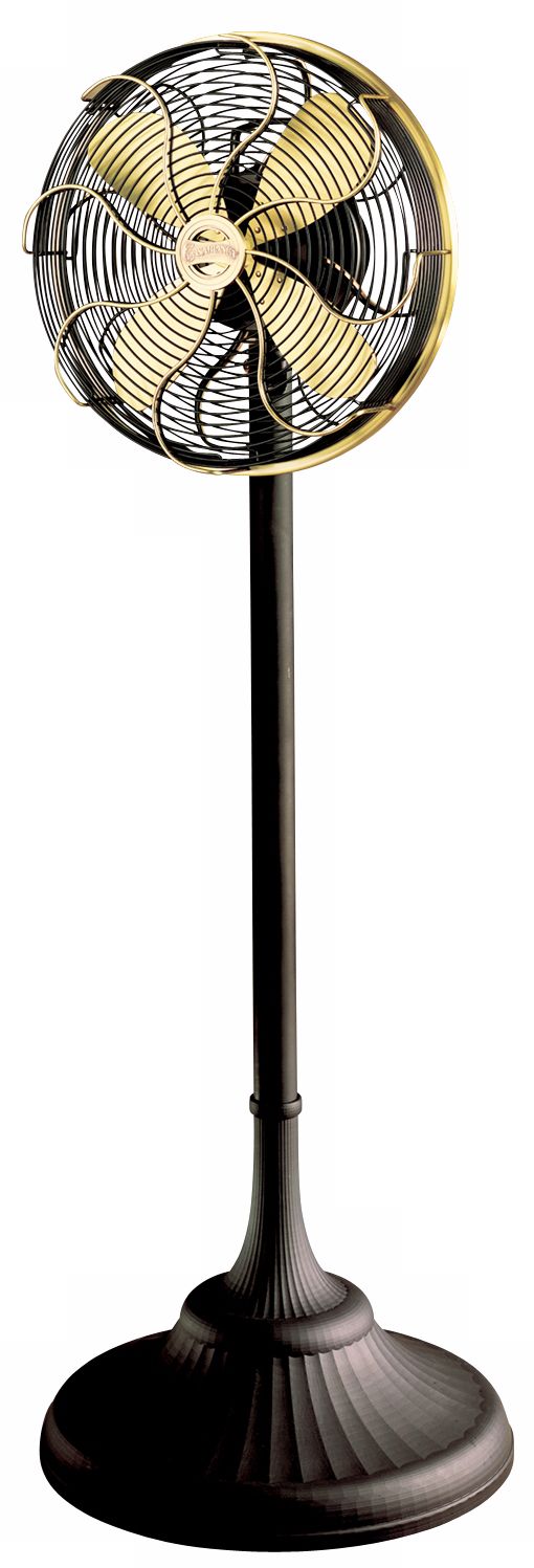 Casablanca Zephair Floor Fan with Satin Brass Accents