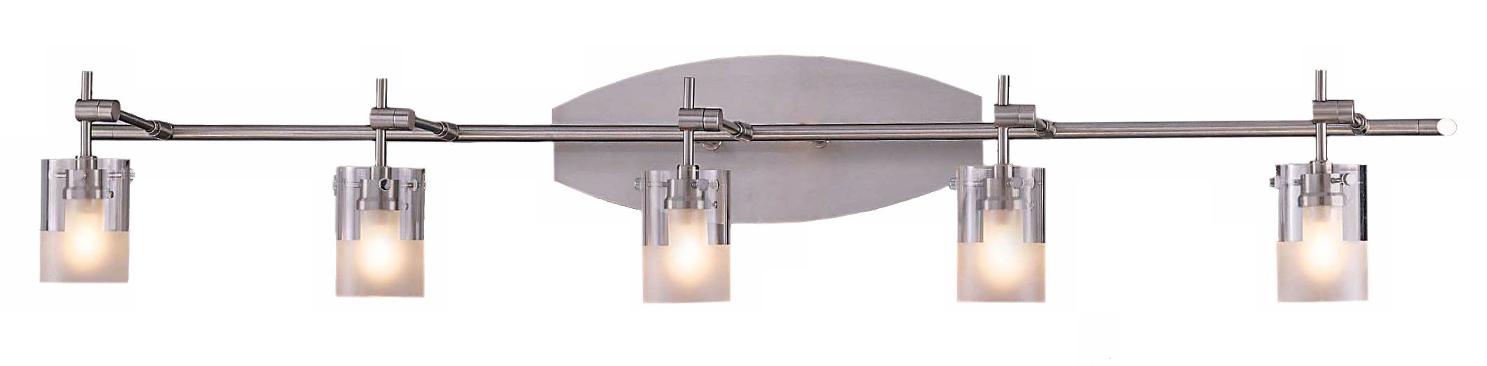 Brushed Nickel Adjustable Five Light Bathroom Fixture