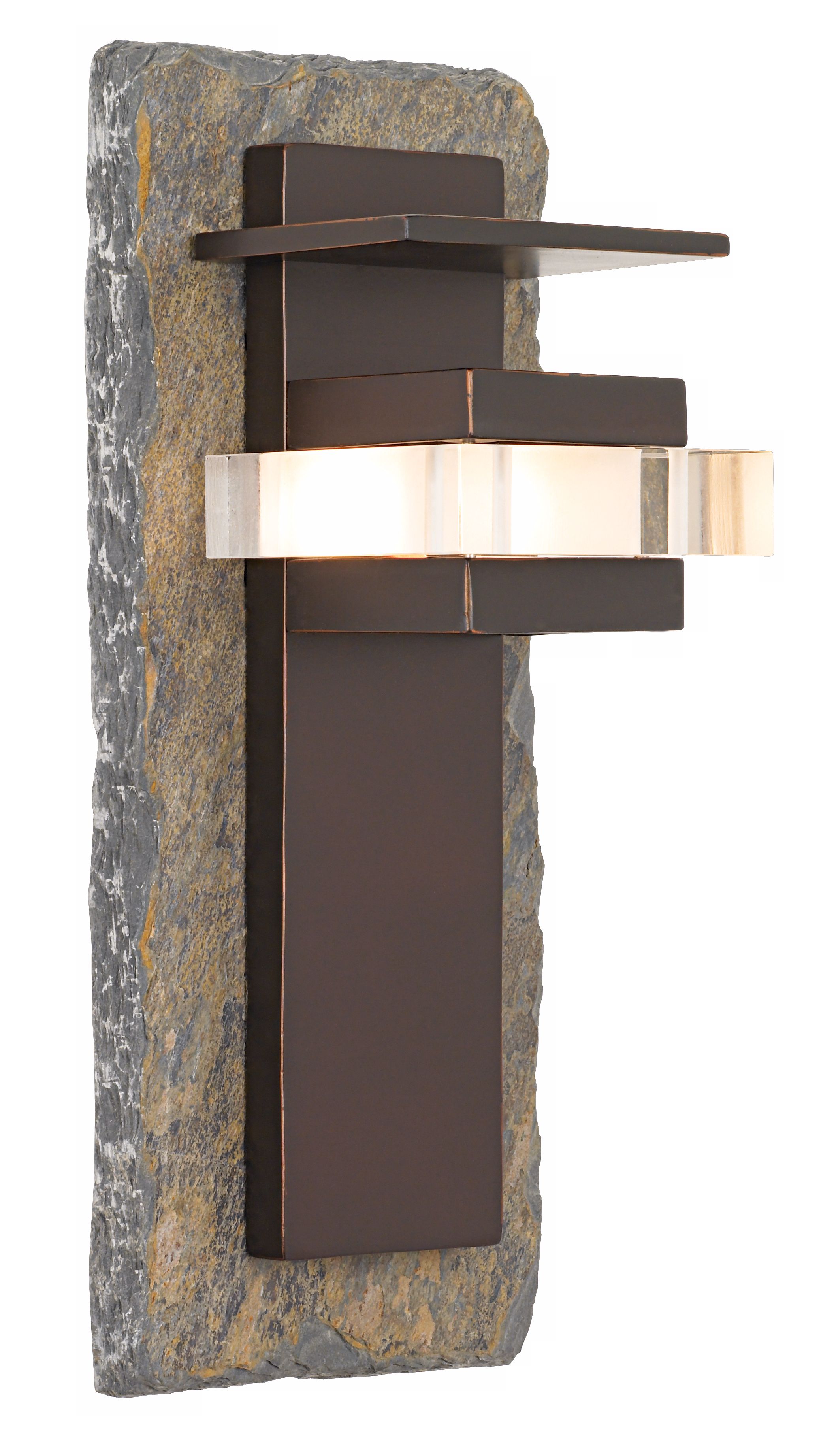 Natural Slate and Bronze 19" High Outdoor Wall Light