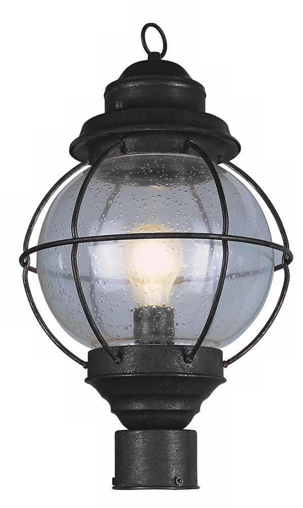 Tulsa Lantern 19" High Black Outdoor Post Light Fixture
