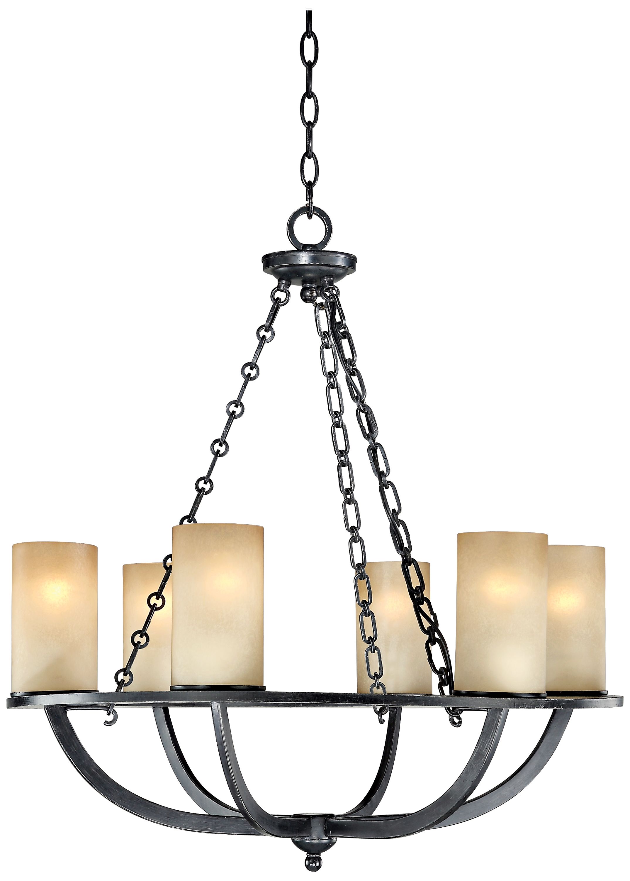 Indian Scavo Glass 26" Wide Bronze Finish Chandelier