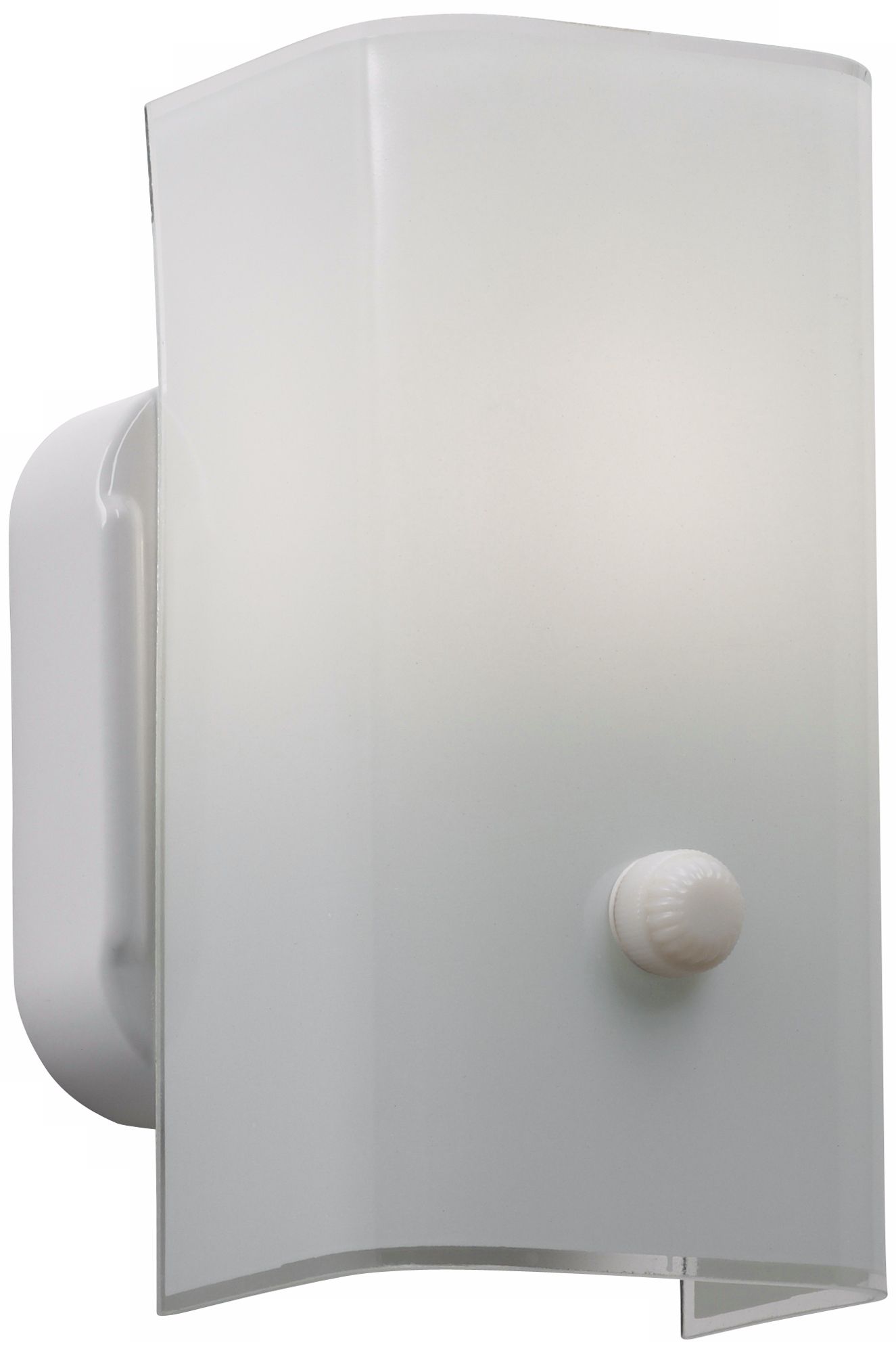Curved 7 1/2" High White Glass Wall Sconce